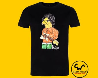 Die Beatles-t-Shirt Beakles George Harrison Hawk Vogel Unisex Herren Damen lustiges Geschenk Witz Musik Retro