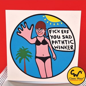 Rik Mayall Bottom Card arte tv show Fick Erf Ade Edmondson saluto commedia divertente Natale Natale Compleanno Lasciando Casa Festa di inaugurazione Vuoto