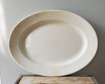 Old Stained Crazing Ironstone Plate Antique Ironstone Dishes. Vintage J /& G Meakin Hanley England White Ironstone Plate