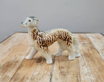 Vintage Hund Figur. Made in Japan Hund Knick Knack. Glas Windhund Statue. Alter Keramik Welpe.