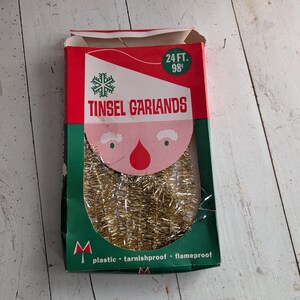 Vintage Christmas Tinsel Garland with original box.