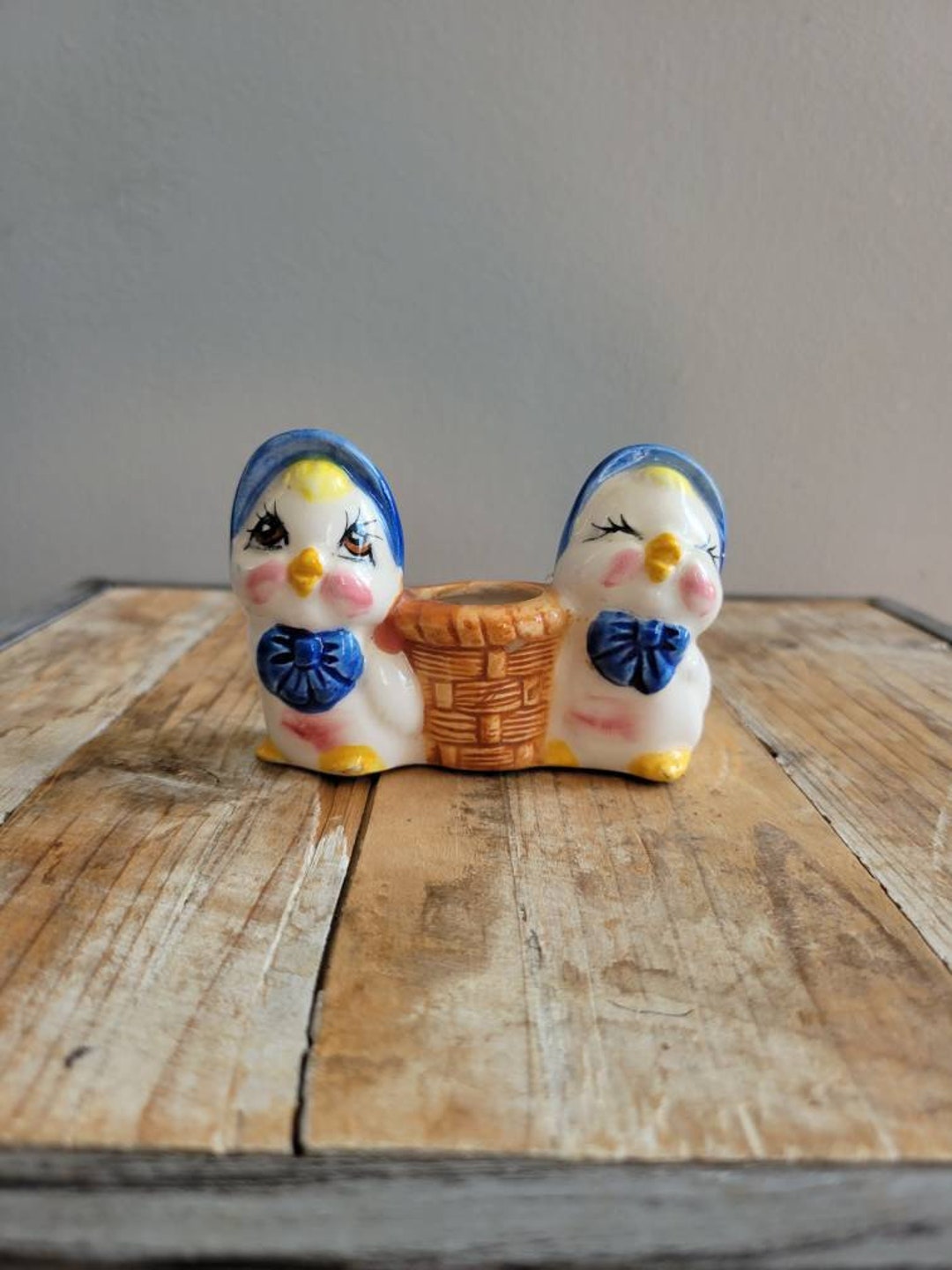 Vintage Small Duck Toothpick Holder. Old Toothpick Holder Collectibles