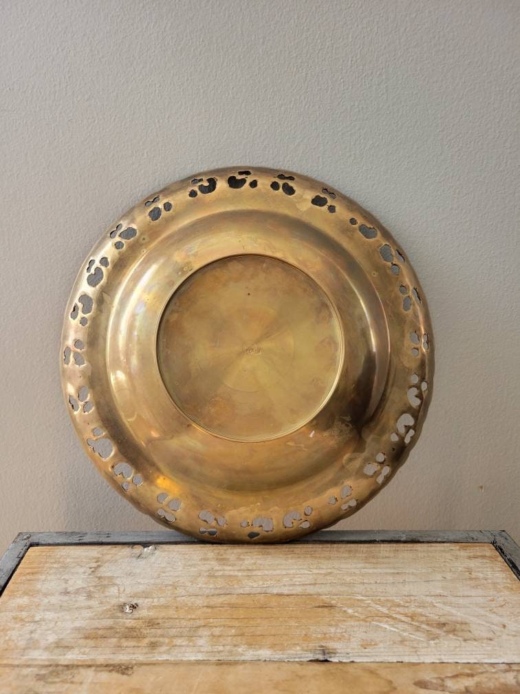 Vintage Brass Made in Korea Large Bowl. Old Brass Art Deco Etsy
