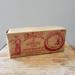 Vintage Anchor Hocking Mason Jar Caps EMPTY Box.