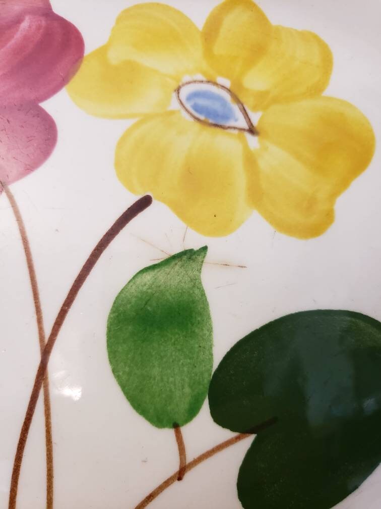 Heritage Ware by Stetson Hand Painted Flower platter. Etsy