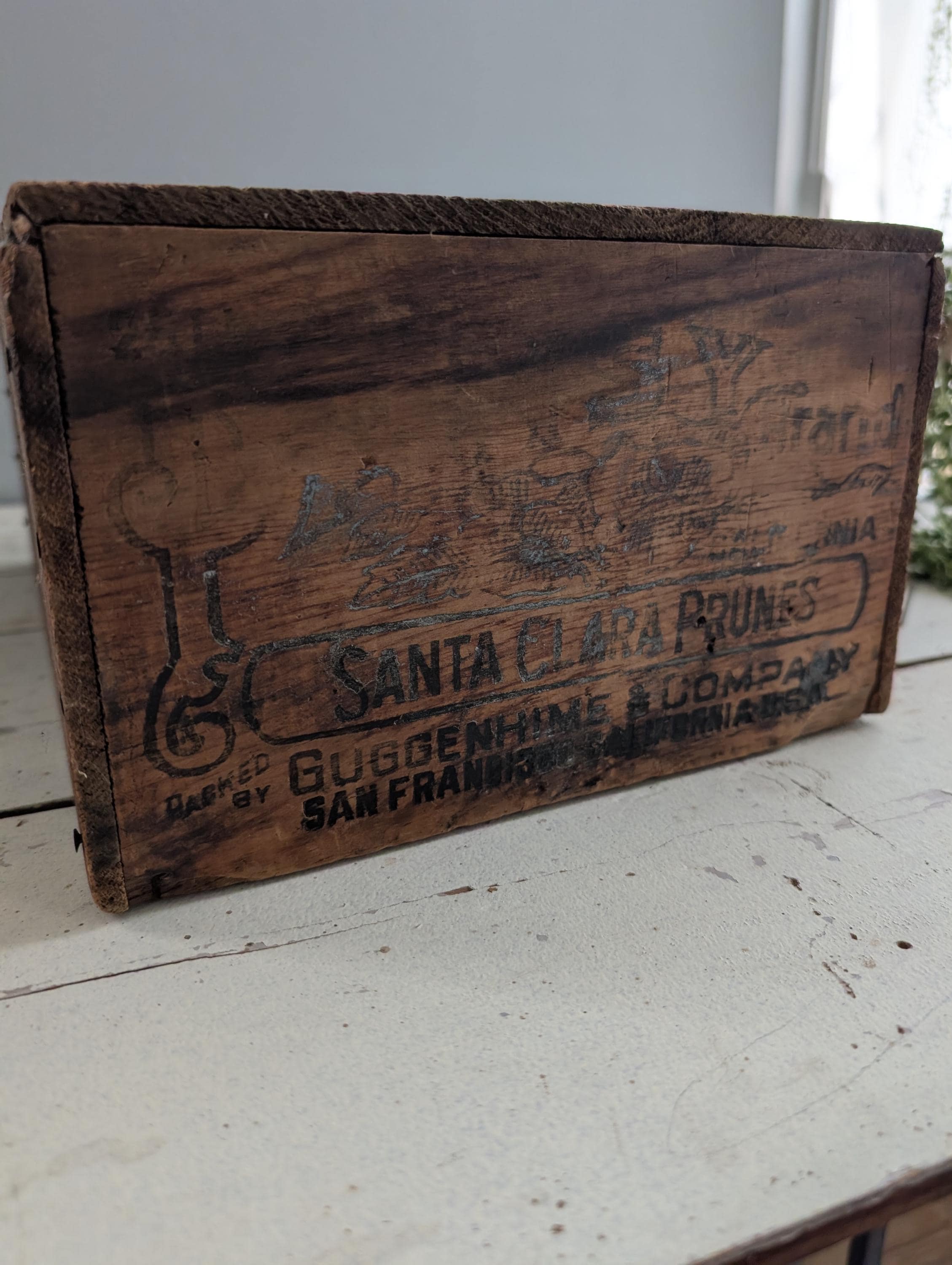 Vintage Wooden Santa Clara Prunes Box. Old Wooden Packing Box. - Etsy