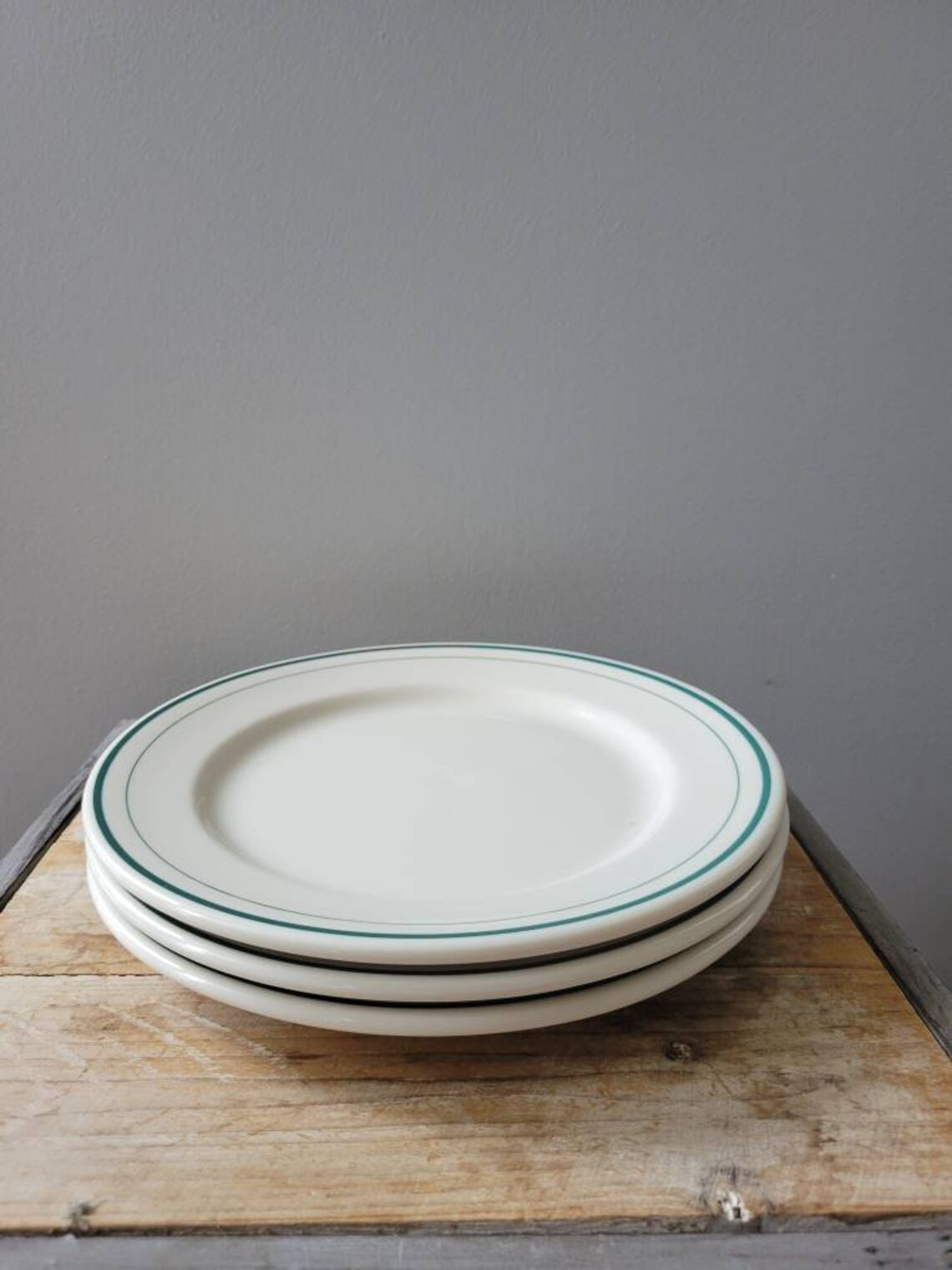 Vintage Syracuse China Green Rim Plates. Old Cafeware. Antique Etsy