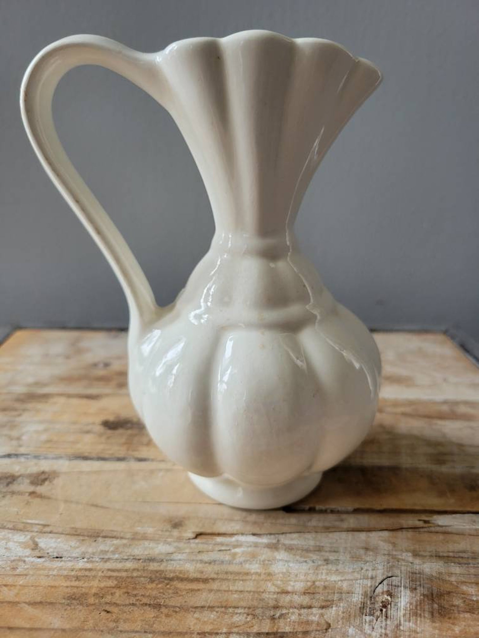 Vintage weiß ceremic Krug. Alte Art-Deco-Krug. Antike weiße | Etsy