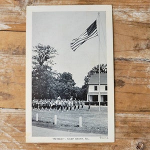 Vintage Retreat, Camp Grant Illinois Post Card. Oude Wereldoorlog 2 Memorabilia