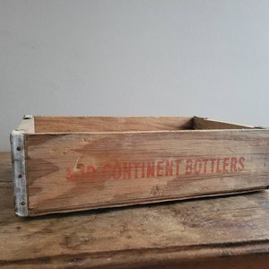 Vintage Wooden Mid Continent Bottlers Box. Old Wooden Coke Box. Antique Wood Box