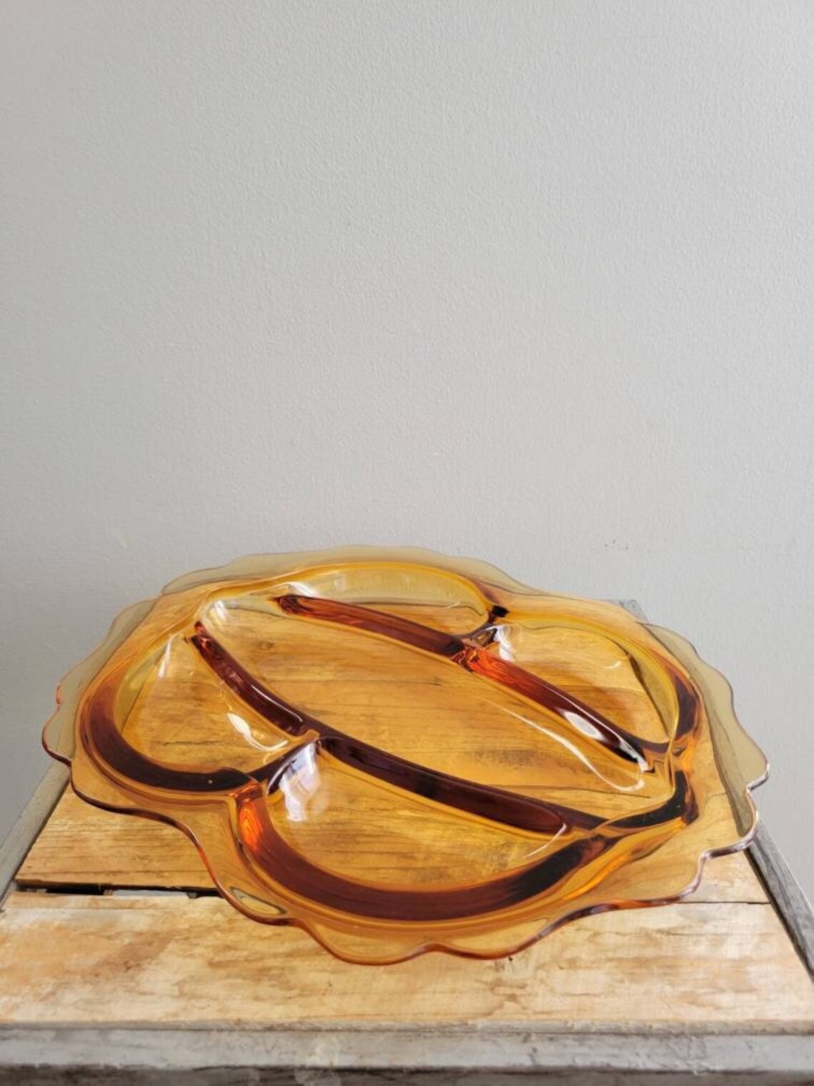 Vintage Amber Glass Olive Tray. Old Serving Platter. Etsy