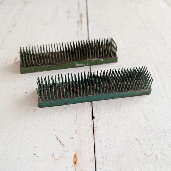 Antique Set of 2 Pin Cushion Metal Flower Frog. Vintage Floral Frog. Dazey Flower Frog.