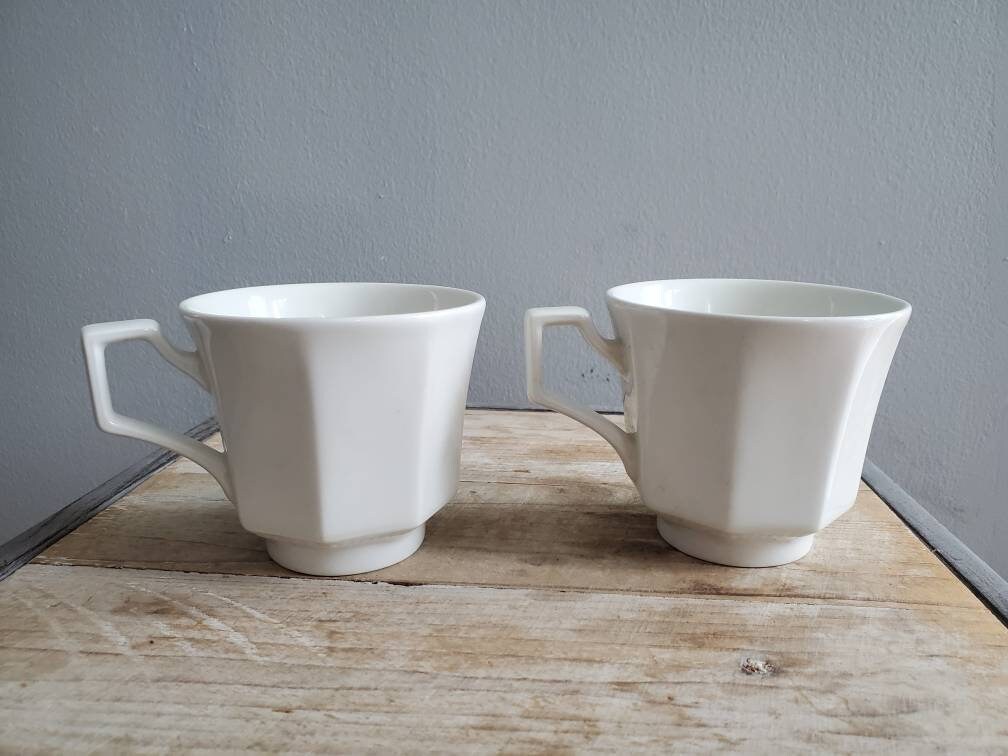 Vintage White Made in England Coffee Mugs. Made in England Tea Etsy