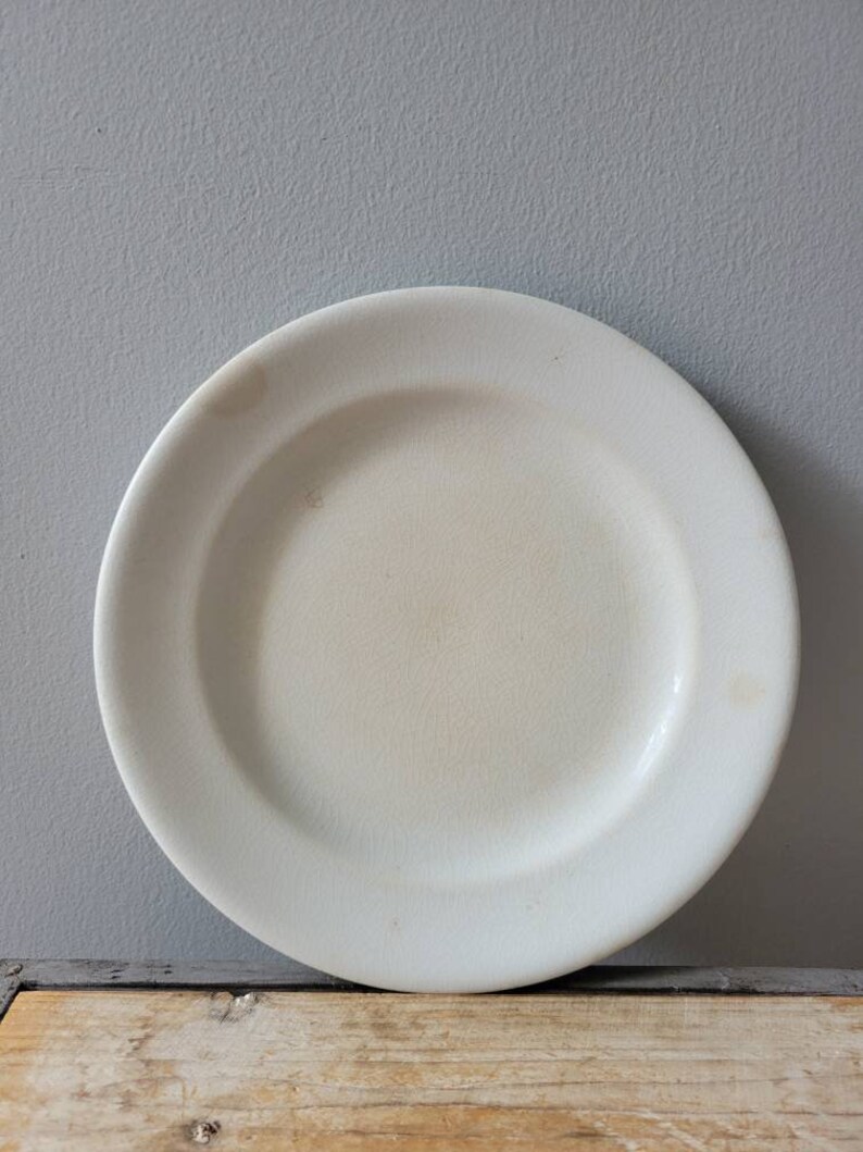 Old Stained Crazing Ironstone Plate Antique Ironstone Dishes. Vintage J /& G Meakin Hanley England White Ironstone Plate