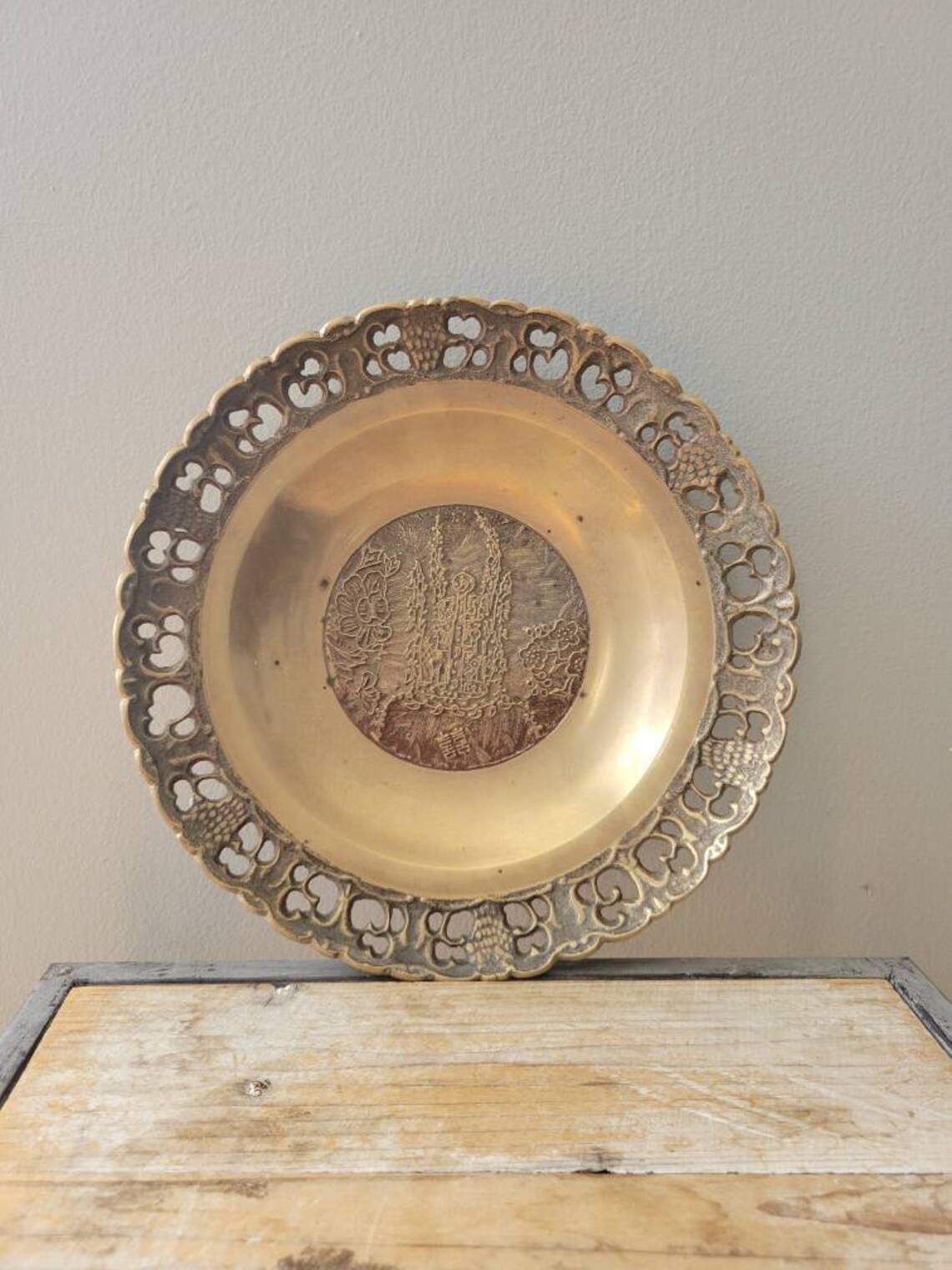 Vintage Brass Made in Korea Large Bowl. Old Brass Art Deco Etsy