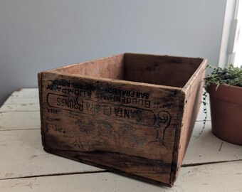 Vintage Wooden Santa Clara Prunes Box. Old Wooden Packing Box. - Etsy