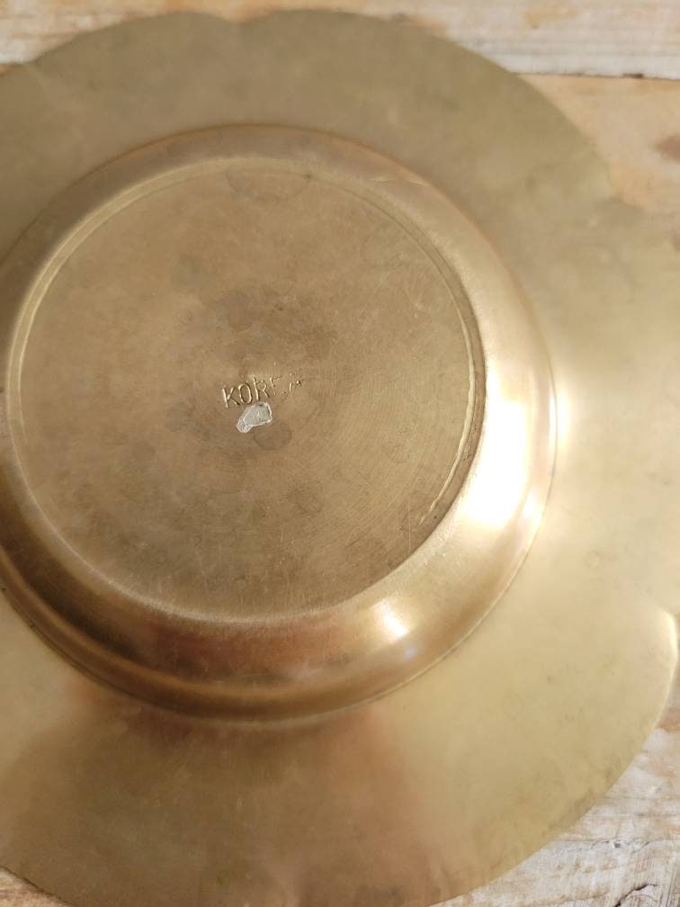 Vintage Brass Made in Korea Ashtray. Old Mid Century Ashtray. Etsy