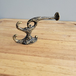 Vintage Metal Wall Hook. Old Ornate Wall Hanger.