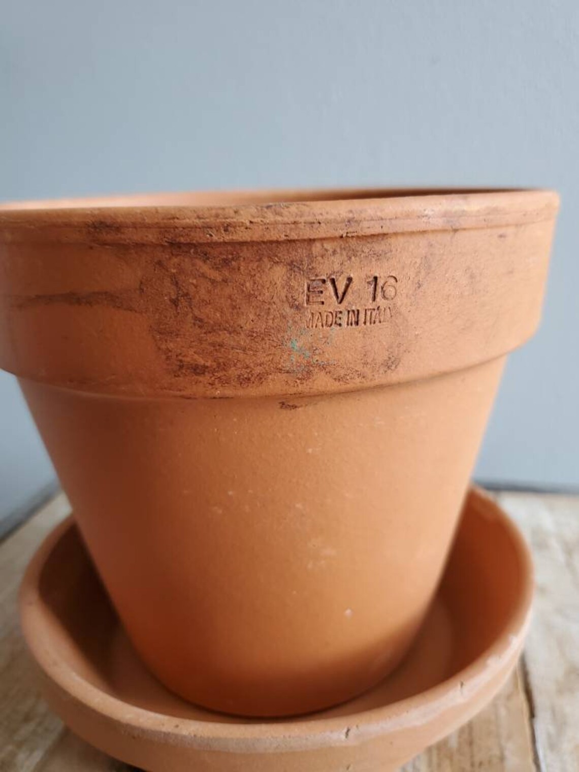 Vintage Made in Italy Terracotta Clay Pot with Saucer. Old Etsy