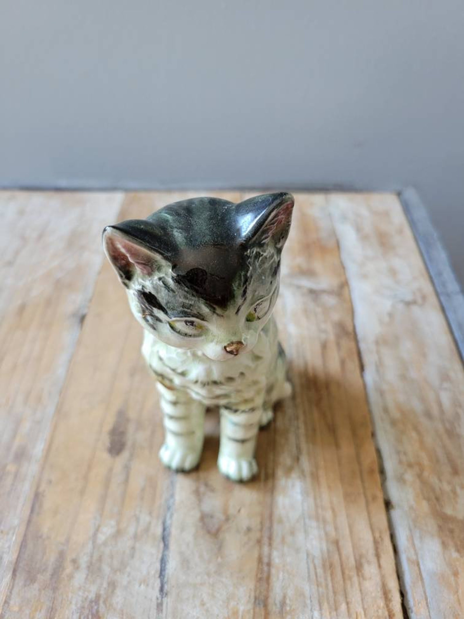 Vintage Made in Japan Cat Figurine. Antique Kitten Knick Etsy
