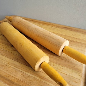 Set of 2 Vintage Rolling Pins. Old Wooden Rolling Pins.