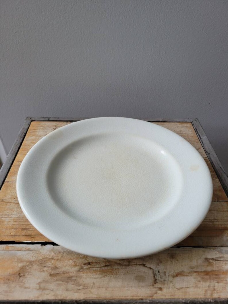 Old Stained Crazing Ironstone Plate Antique Ironstone Dishes. Vintage J /& G Meakin Hanley England White Ironstone Plate