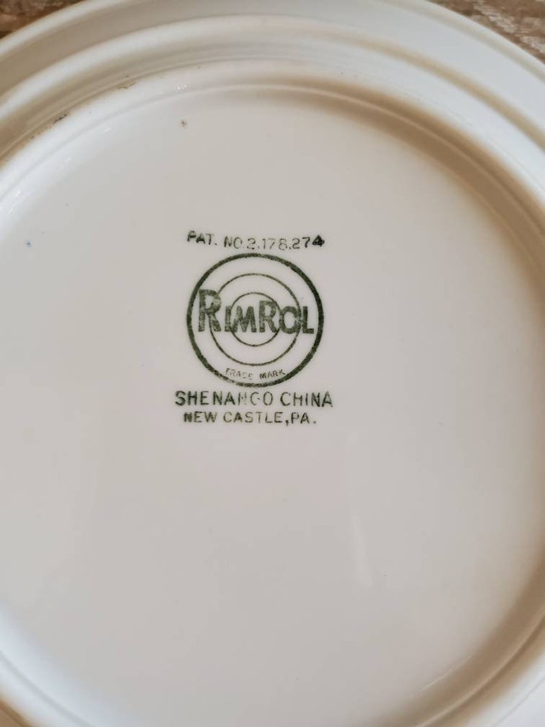 Vintage Shenango China USA Green Rim Plate. Antique RimRol | Etsy