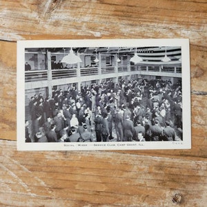 Vintage Social Mixer-Service Club, Camp Grant Illinois Post Card. Oude Wereldoorlog 2 Memorabilia