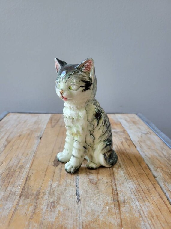 Vintage Made in Japan Cat Figurine. Antique Kitten Knick Etsy