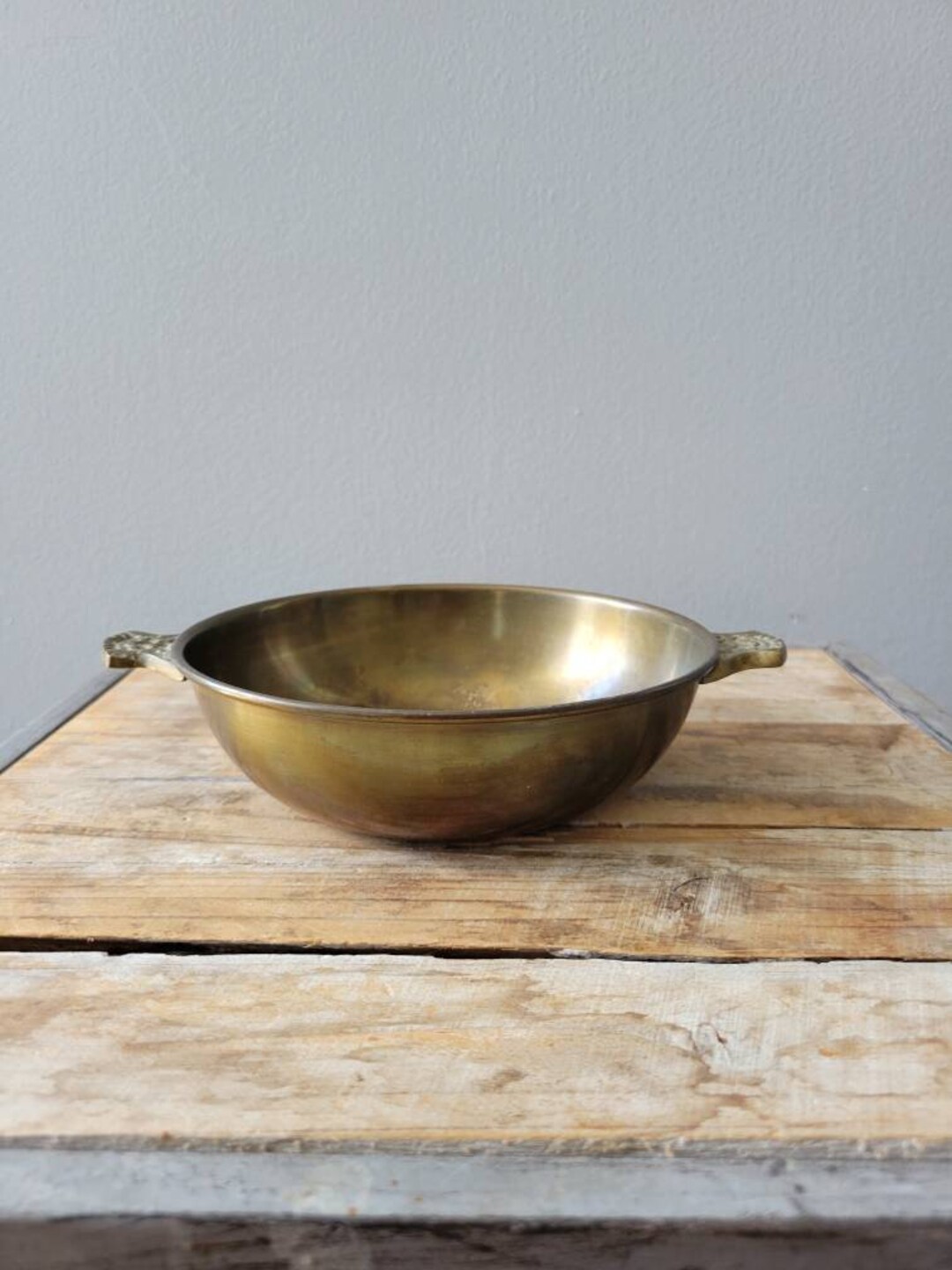 Vintage Brass Trinket Dish With Handles. Old Brass Bowl. Etsy UK