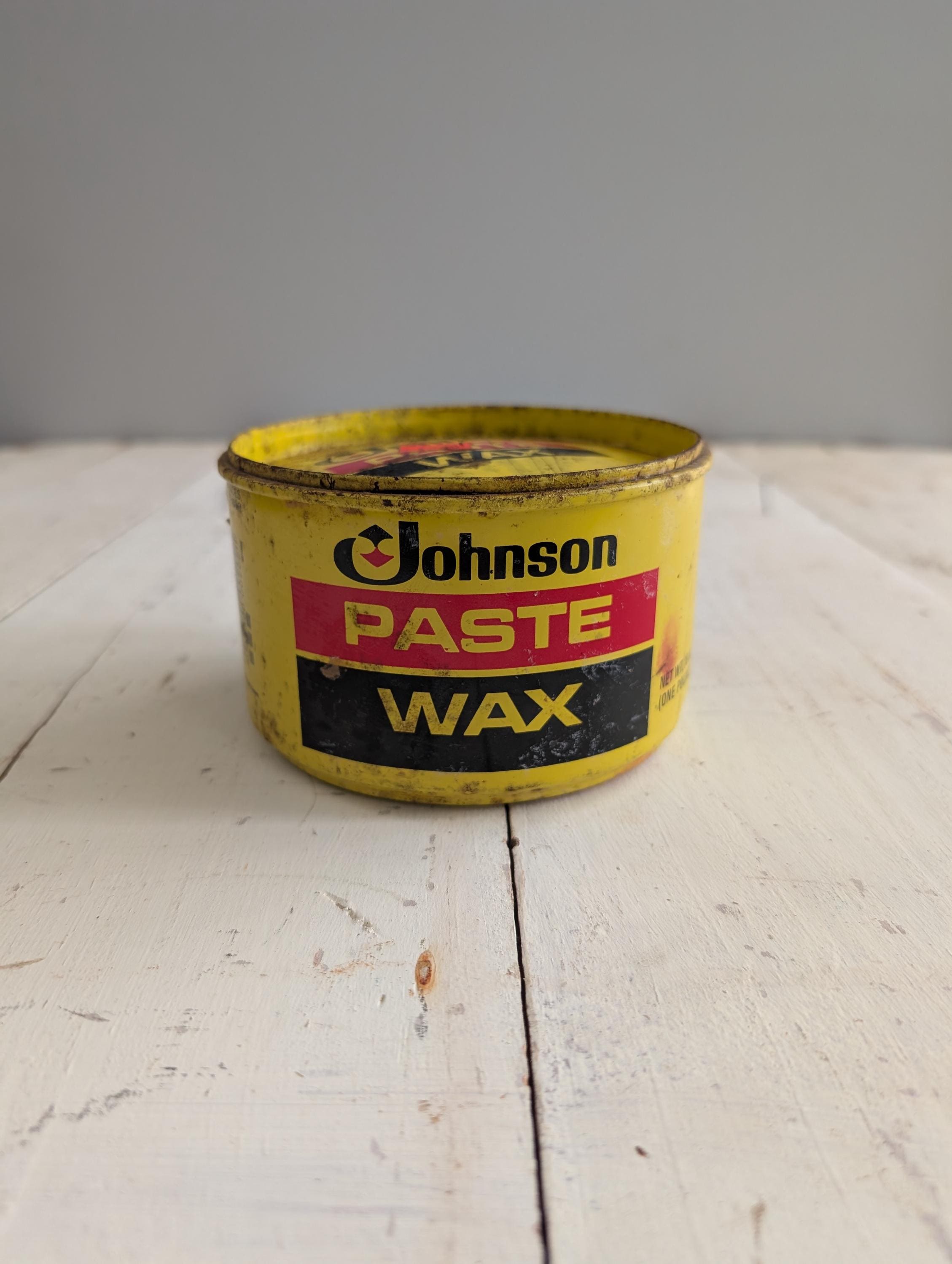 JOHNSON'S WAX POLISHES★メタルラック★ビンテージUSA Johnson's Paste Wax Vintage Tin New Improved Natural Wax