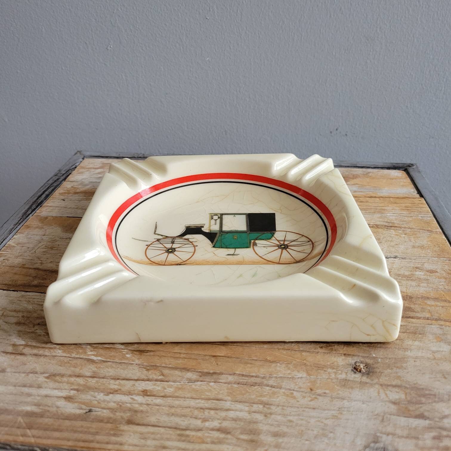 Vintage Ceremic Ashtray With Car Design. Old Mid Century | Etsy