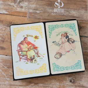 Vintage Set of 2 Normal Rockwell Deck of Cards. Old Card Games.