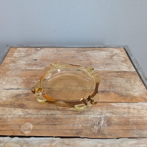 Vintage Amber Glass Ashtray. Old Ashtray. Personal Antique Ashtray.