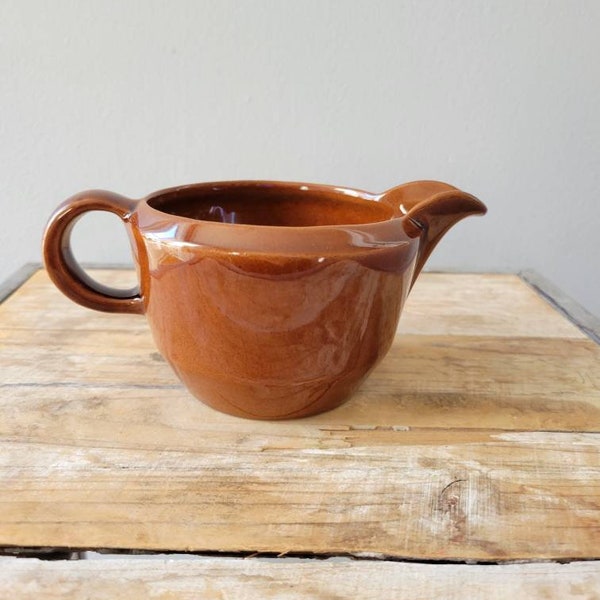 Vintage Brown Frankoma Pitcher. Old Creamer Dish. Frankoma Pottery