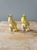 Vintage Yellow Bird Figurines. Antique Small Bird Statues. Old Finch Knick Knacks. 