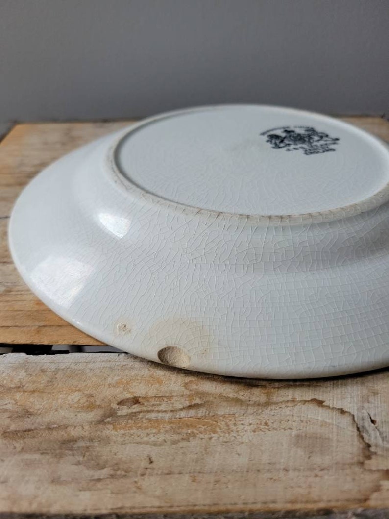 Old Stained Crazing Ironstone Plate Antique Ironstone Dishes. Vintage J /& G Meakin Hanley England White Ironstone Plate