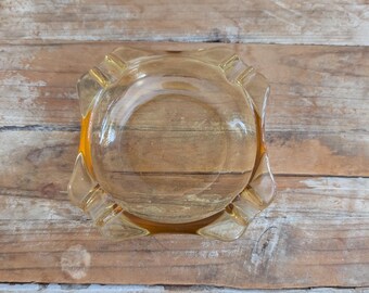 ヴィンテージ琥珀ガラス灰皿、コレクターズアイテムのホーム