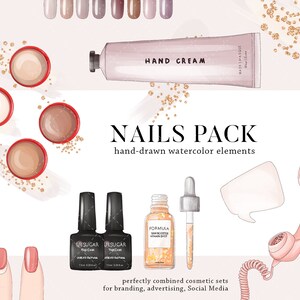 Nails clipart beauty salon logo Instagram acrylic manicure tech instagram highlight cover social media template, nail shop tools icons set image 3