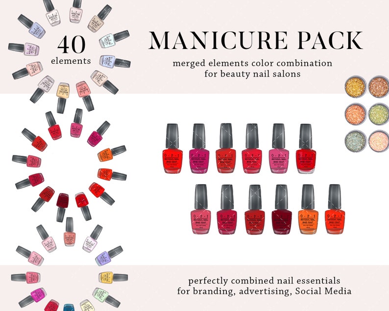 Nails clipart beauty salon logo Instagram acrylic manicure tech instagram highlight cover social media template, nail shop tools icons set image 6