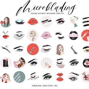 Beauty clipart doll eyelashes , microblading illustration icons, beauty injection clipart