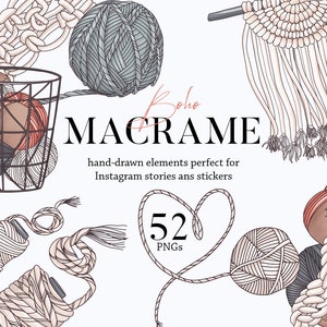 Macrame Instagram Story highlight icon, Hobby makers Macrame wall hanging, macrame rope cord thread yarn macrame knots diy embroidery artist