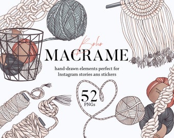 Macrame Instagram Story highlight icon, Hobby makers Macrame wall hanging, macrame rope cord thread yarn macrame knots diy embroidery artist