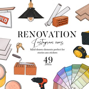 Real estate clipart renovation illustration