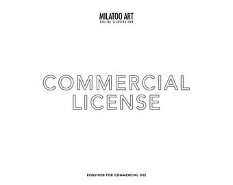 Commercial license Clip art. Business use digital illustrations, extended use artwork for stickers, social media, website, blog, Instagram