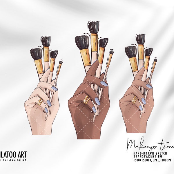 Makeup Brush Clipart Beauty logo Nail Polish tech icon Clipart , beauty salon PNG hand drawn makeup brush