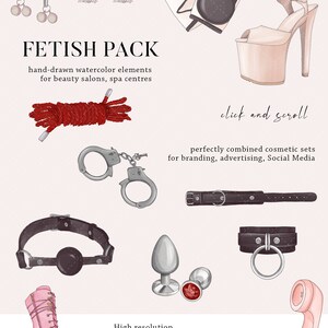 BDSM clipart Fetish PNG bondage kit Latex icons set adult sex toy clipart silicone paddle fifty shades of grey svg dildo digital download image 3