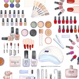 Nails clipart beauty salon logo Instagram acrylic manicure tech instagram highlight cover social media template, nail shop tools icons set image 4