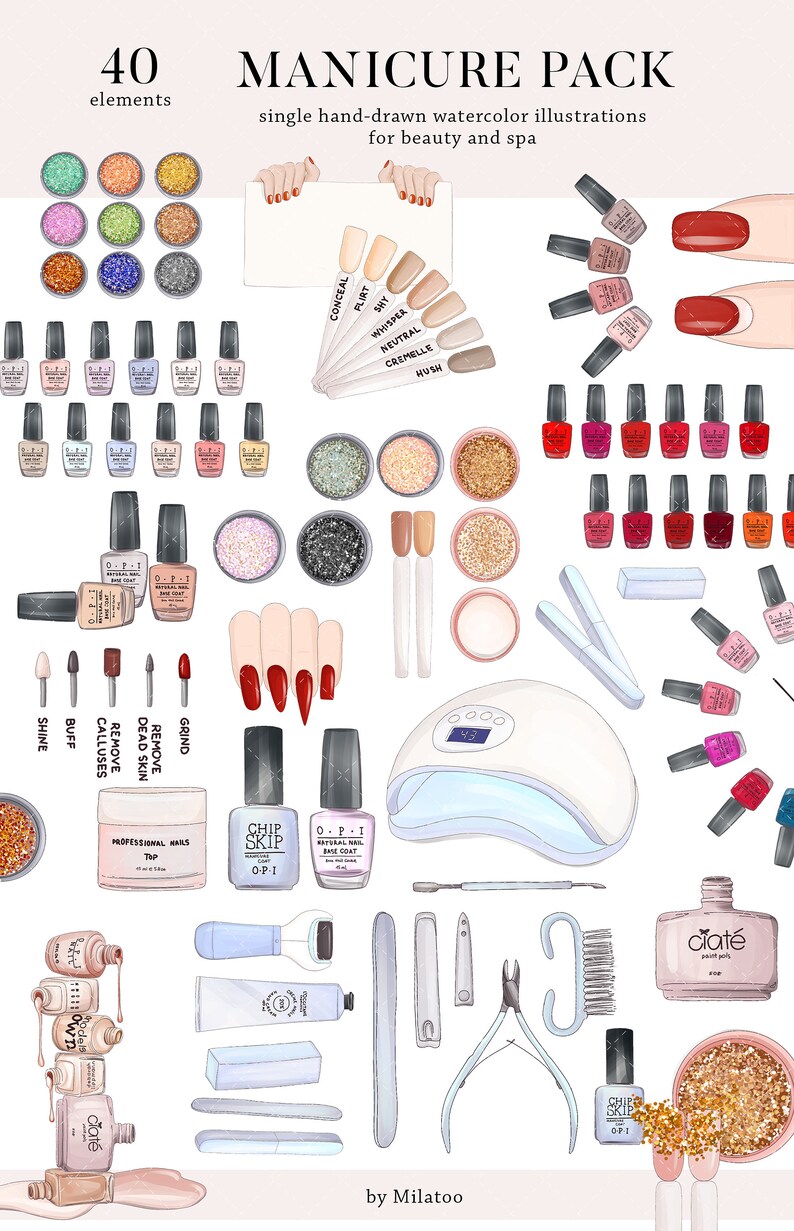 Nails clipart beauty salon logo Instagram acrylic manicure tech instagram highlight cover social media template, nail shop tools icons set image 4
