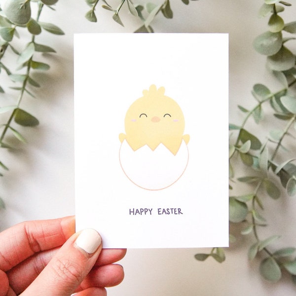 Happy Easter Chick Card | Cute Easter Card, Easter Greeting Card, Baby Chick Card, Easter Chick, Easter Card for Kid, Happy Easter Card